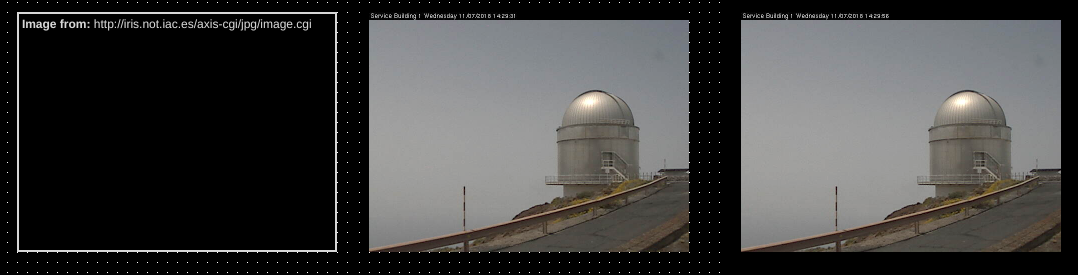 Left: Camera viewer in OIB. Center: Camera viewer in OIB with live preview. Right: Camera viewer in OI runtime.