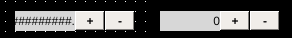 Left: Numeric inputs in OIB. Right: Same component shown in OI run mode.
