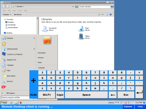 Remote desktop connection from OI to a remote Windows PC